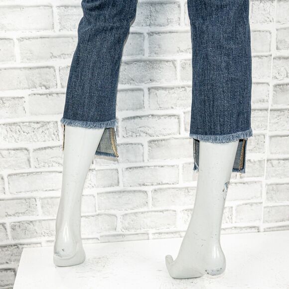 FRAME Denim size 25 Le Nouveau Straight Jeans Raw cut Crop leg Dawson - Picture 9 of 10